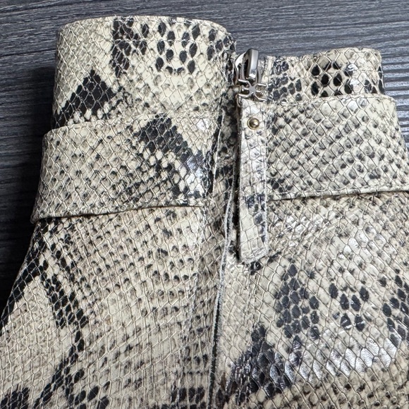 SAM EDELMAN Women's Leather Boots SNAKESKIN PRINT Leonia Booties - Picture 7 of 9